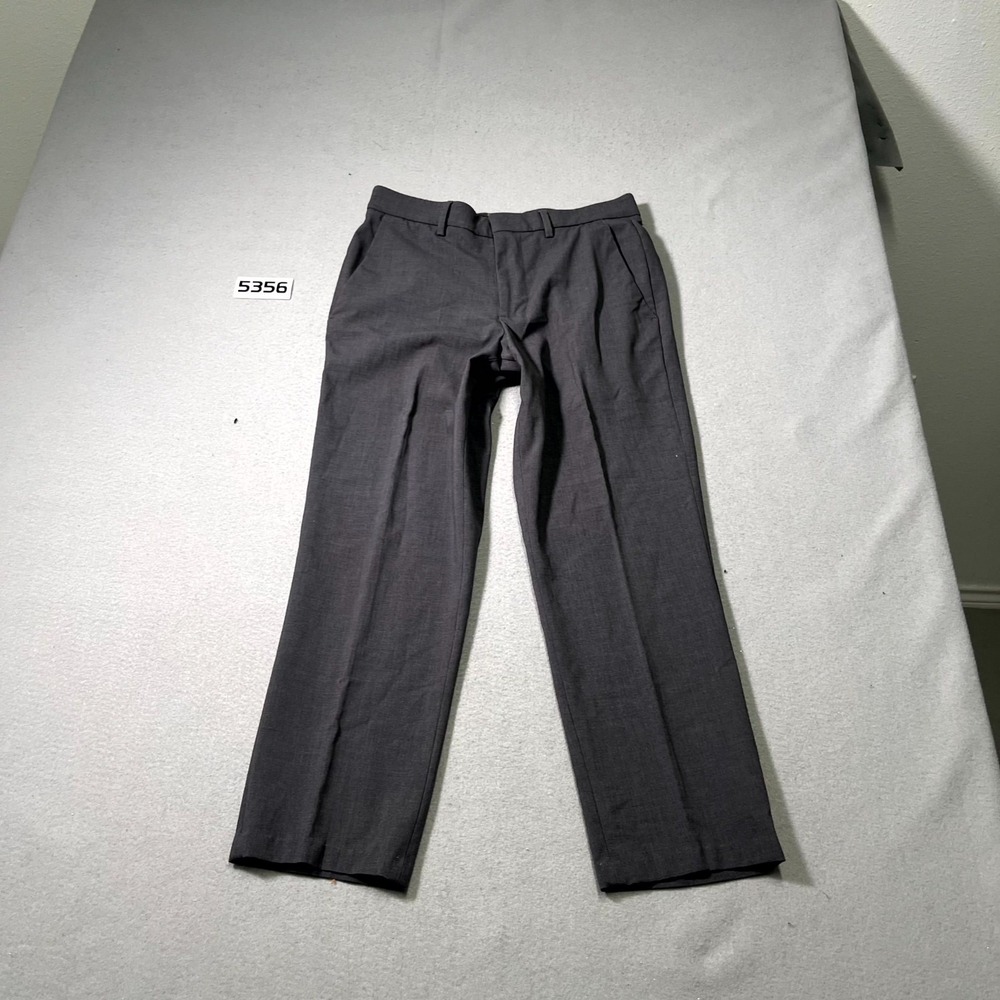 Jacqueline Ferrar Dress Pants Mens 30x32 Black Flat Front Straight Leg Formal